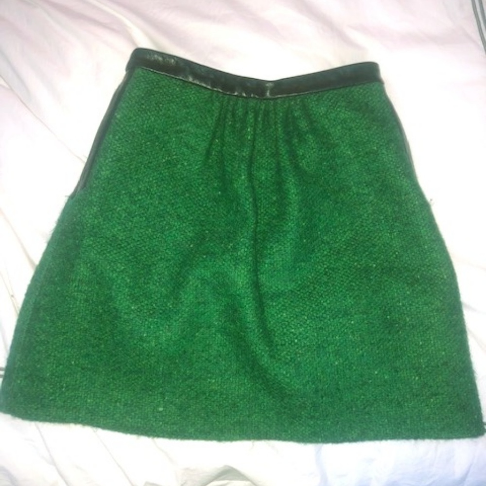 Wool and Leather Mini Skirt - Thomas Sires